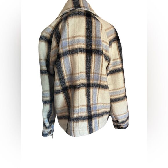 NWT Bagatelle Cream, Blue, Neutral Plaid Cropped Jacket | M - Picture 6 of 9